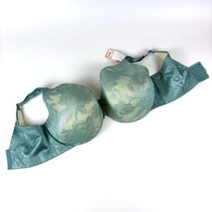 NWT Cacique Bra 42H Turquise Floral Lace Back Smoother Lightly Lined Full Coverg
